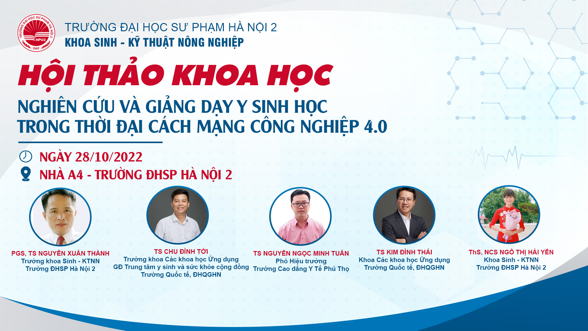 Thông Báo Hội Thảo Khoa Học “nghiên Cứu Và Giảng Dạy Y Sinh Học Trong